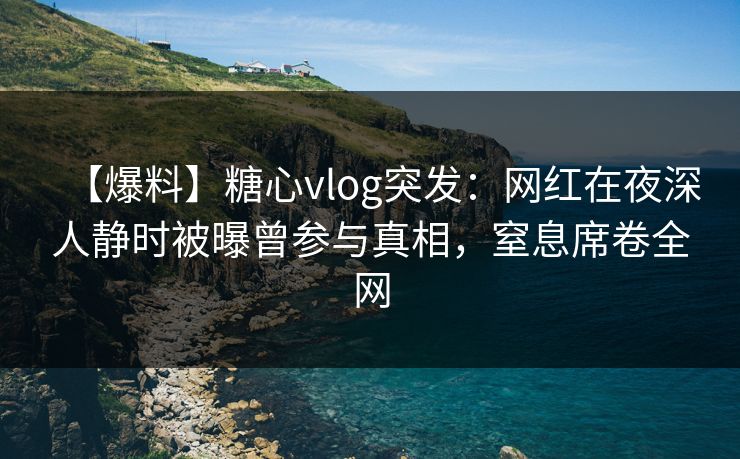 【爆料】糖心vlog突发：网红在夜深人静时被曝曾参与真相，窒息席卷全网
