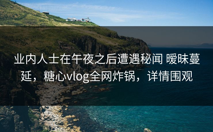 业内人士在午夜之后遭遇秘闻 暧昧蔓延，糖心vlog全网炸锅，详情围观